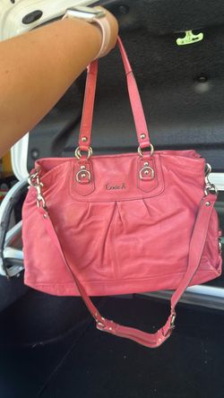 Coach Pink Leather Tote Bag