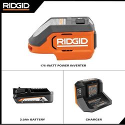 RIDGID
18V Cordless AC Inverter Kit with 2.0 Ah Lithium-Ion Battery and Charger