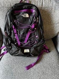 North Face Pink and Grey Borealis Backpack