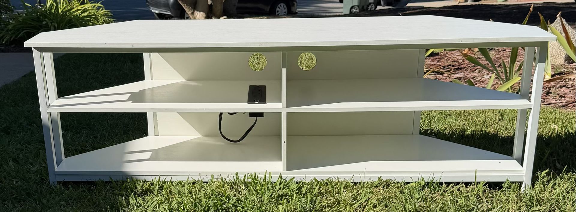 White TV Stand—Entertainment Center