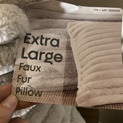 Extra Large Faux Fur Pillows. Cream color 4 available. Price for 1