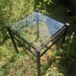 Cute Glass Top Metal Table