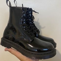 Dr. Martens 1460 Mono High Shine Ankle Boots All Black Woman Size : 6 US L