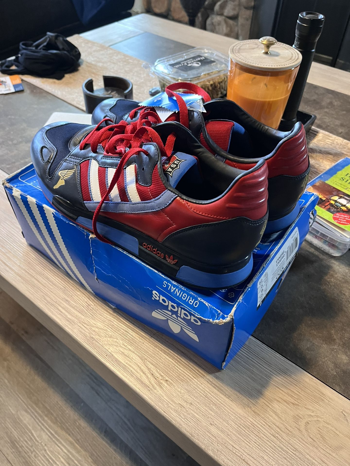 ADIDAS 2008 ZX 800 JESSE OWENS 1936 USA OLYMPIC NAVY