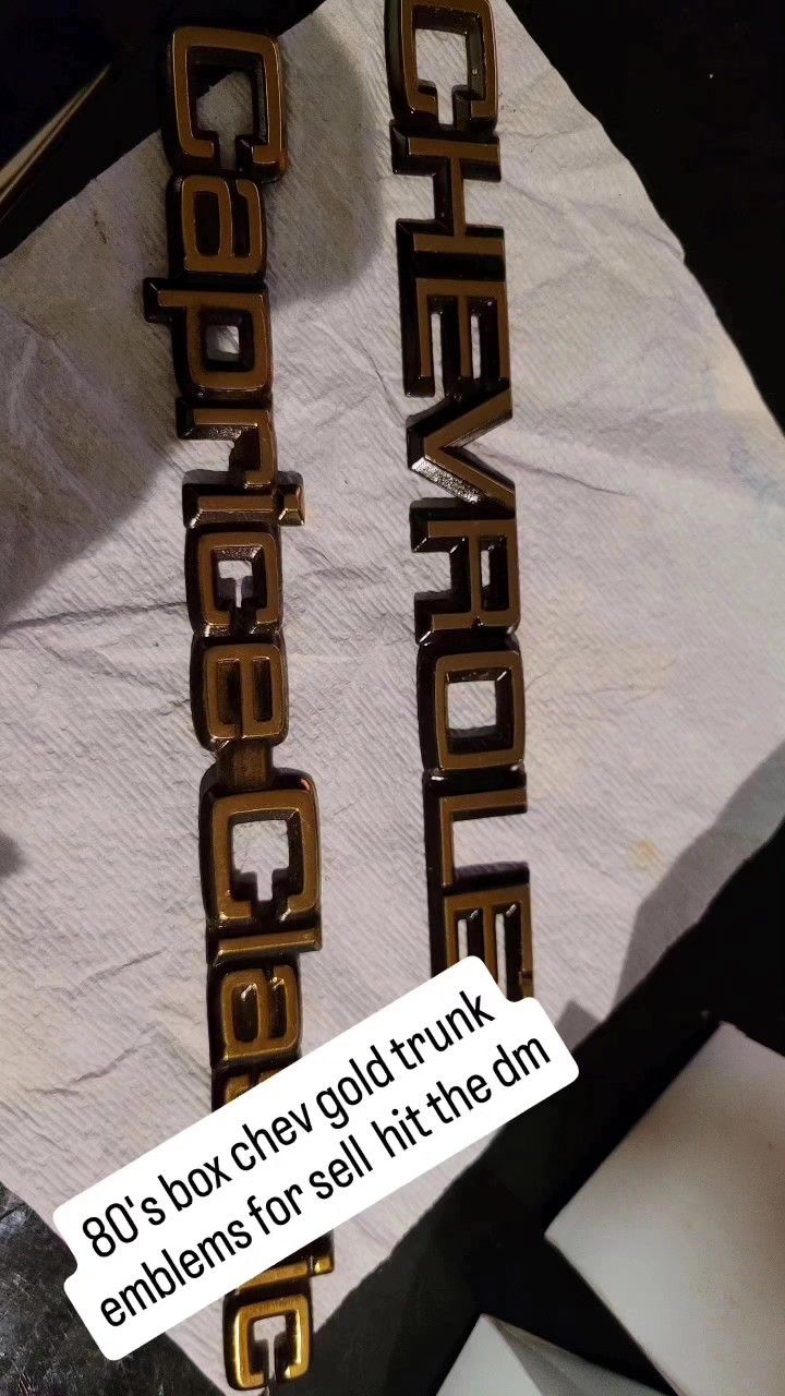 80's Box Chevy Caprice Gold Trunk Emblems