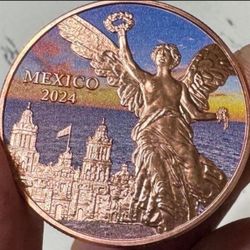 1 OZ.  2024 Colorized Copper LIBERTAD