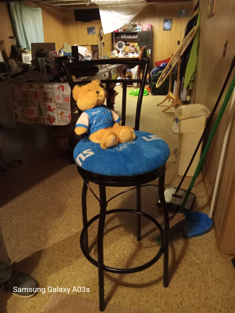One Of Kind Hand Made Detroit Lions Bar Stools