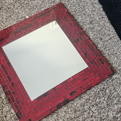 MUST GO!! Accepting all offers!! Red Glass Mosaic Wall Mirror!