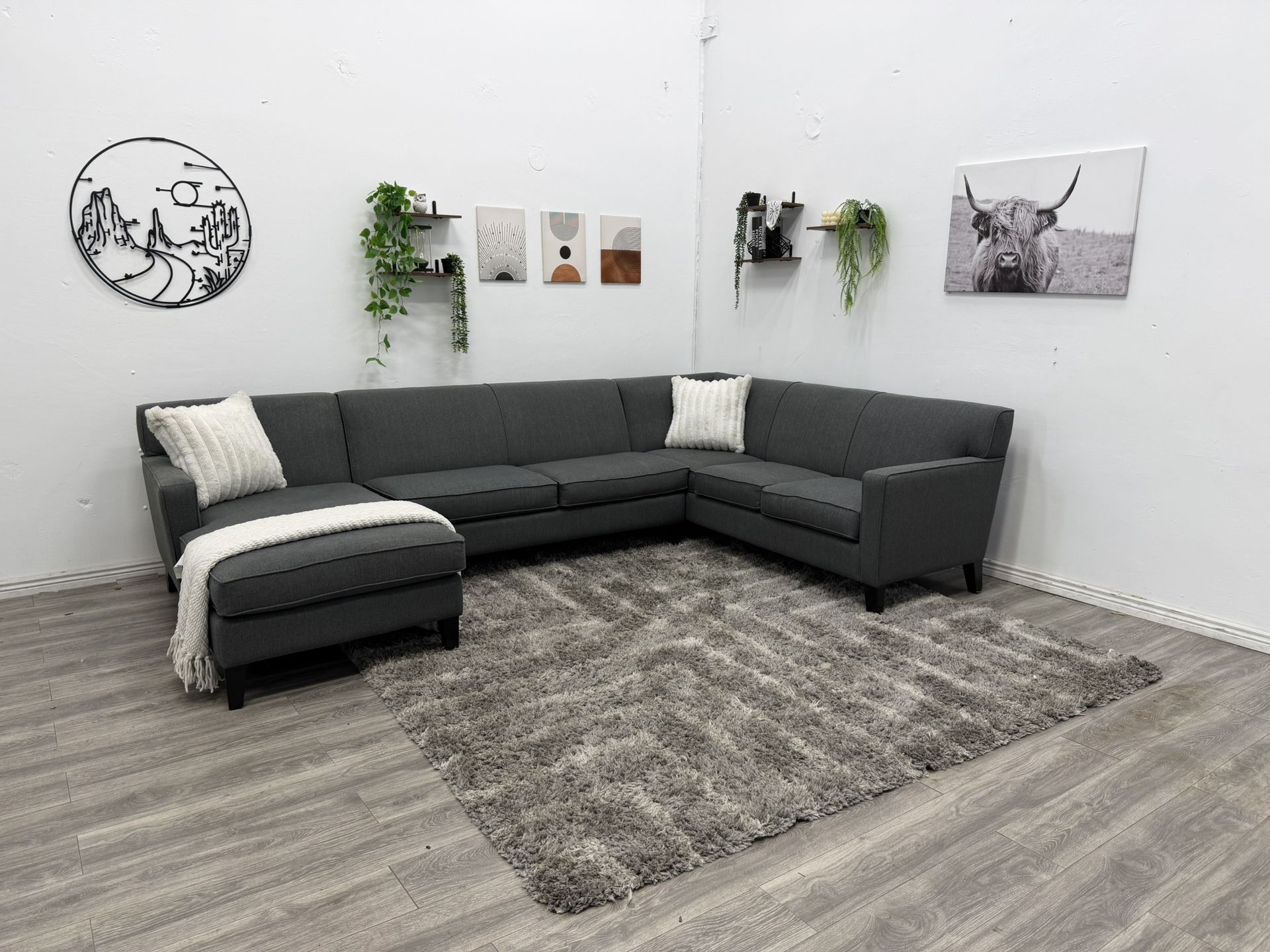 Grey Sectional Couch - Free Delivery