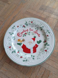 Cookies for Santa Christmas Ceramic Plate Pfalzgraff 9"