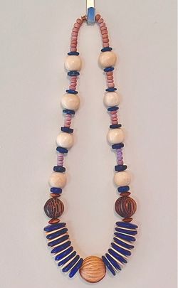 Bold Beaded Necklace 18”