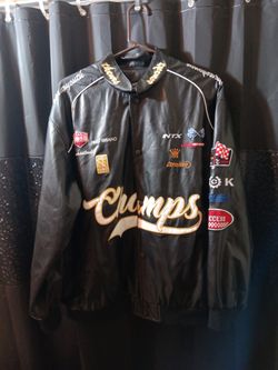 Men's Medium Eden Varsity Print Vintage Graphic Baseball Jacket