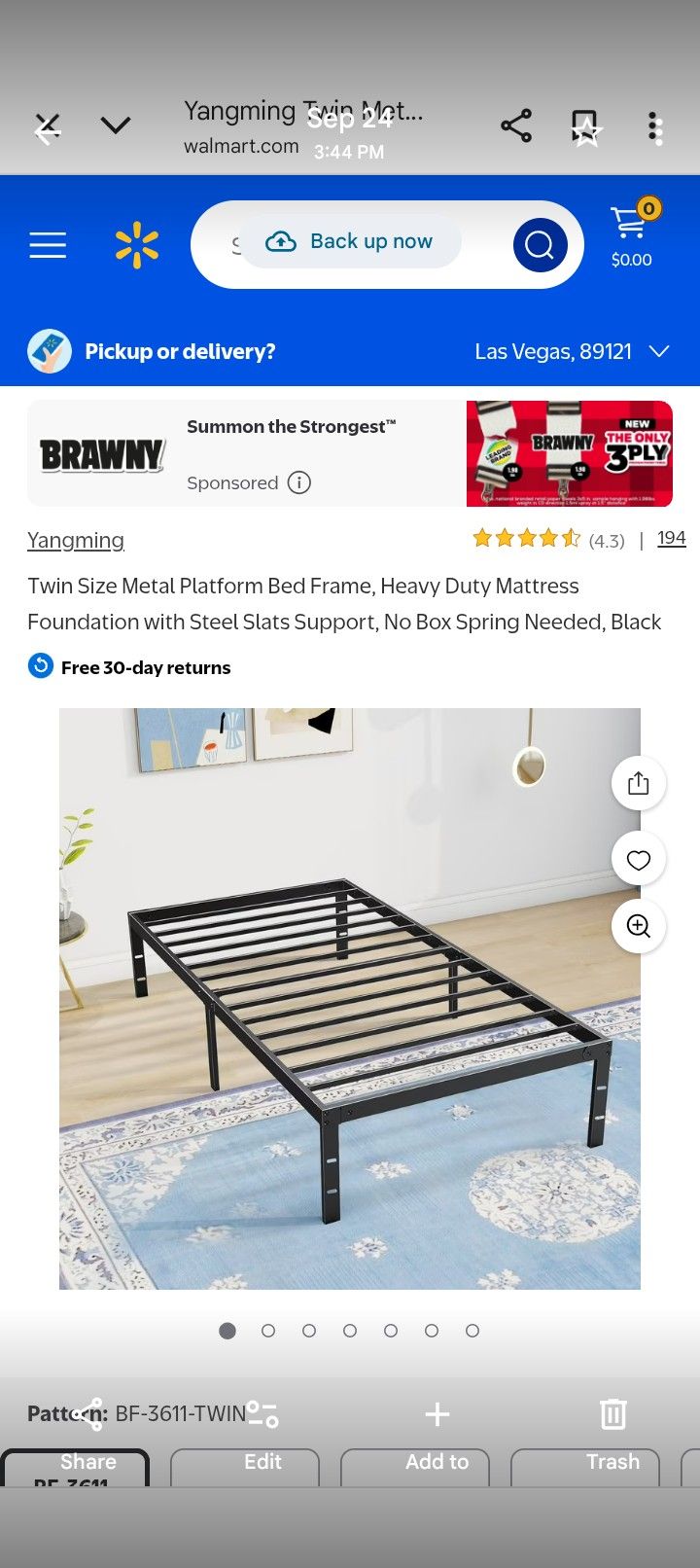 Twin Platform Metal Bed Frame Brand New