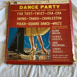 Dance Party LP Set Fox Trot Twist Cha Cha Swing Tango Charleston Polka Square Dance Waltz