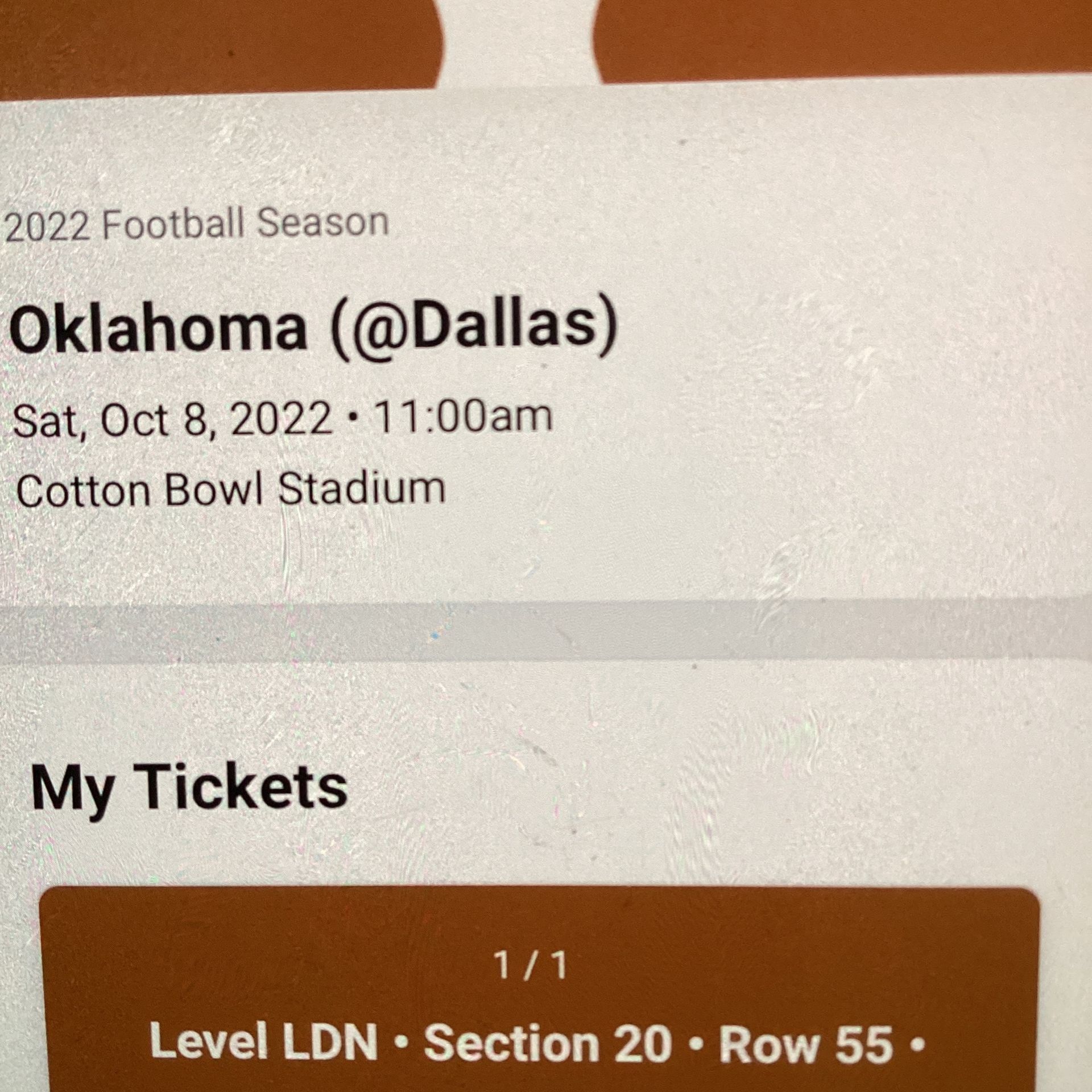 Texas Longhorns Vs Oklahoma Sooners Ticket