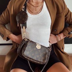Louis Vuitton, Bags, Louis Vuitton Multi Pochette Crossbody Bag W Straps  Rose Green