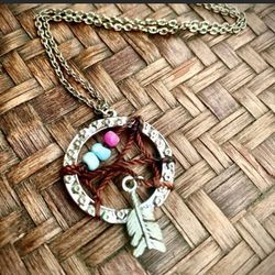 Dream Catcher Silver Tone Necklace