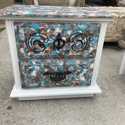Vintage Custom Painted Side Table