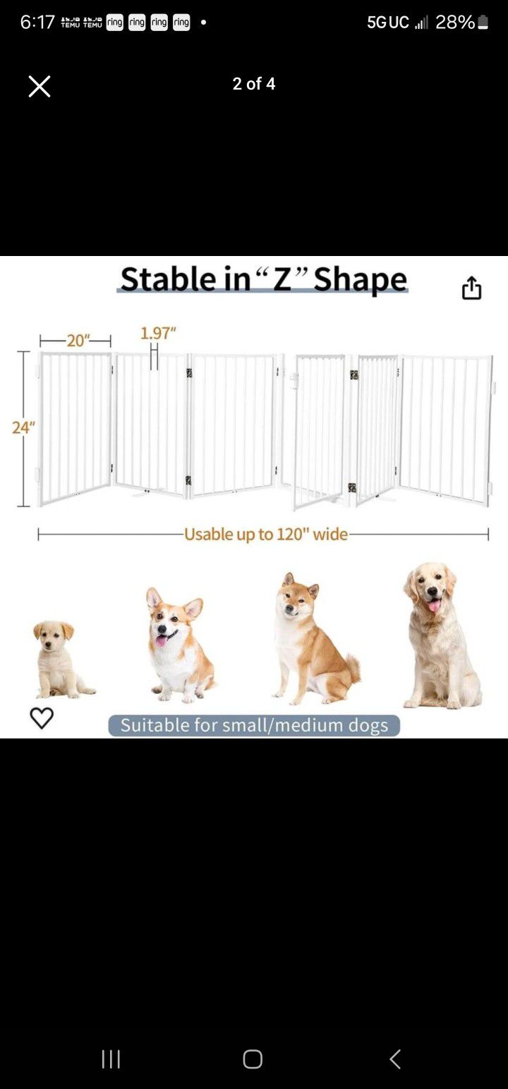Dog Gate Free Standing