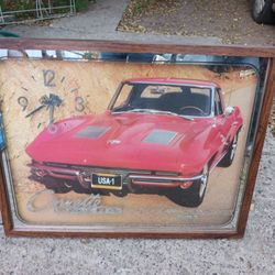 Collectors  1963  Corvette Sting Ray Clock Frame. 