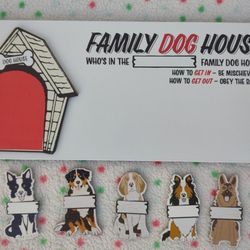 12.75" x 5.75" "Family Dog House" Magnetic Mischievous - Obey Rules Plaque - HTF