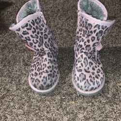 Pink Leopard Boots - size 10