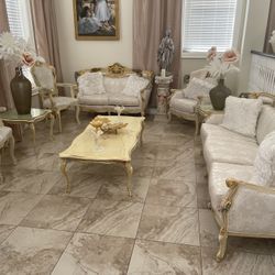 Beautiful Italian furniture with gold plated 19 pieces