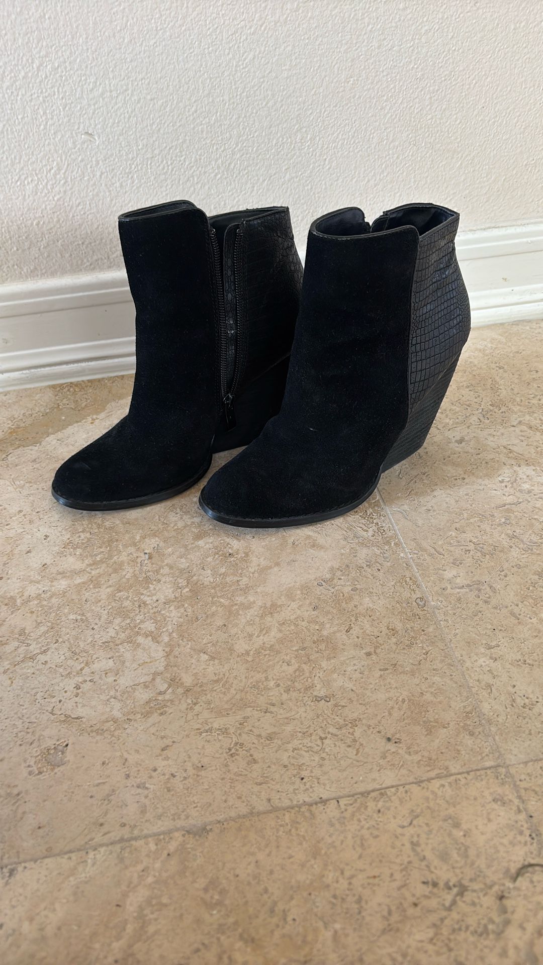Black Booties Suede Size 7