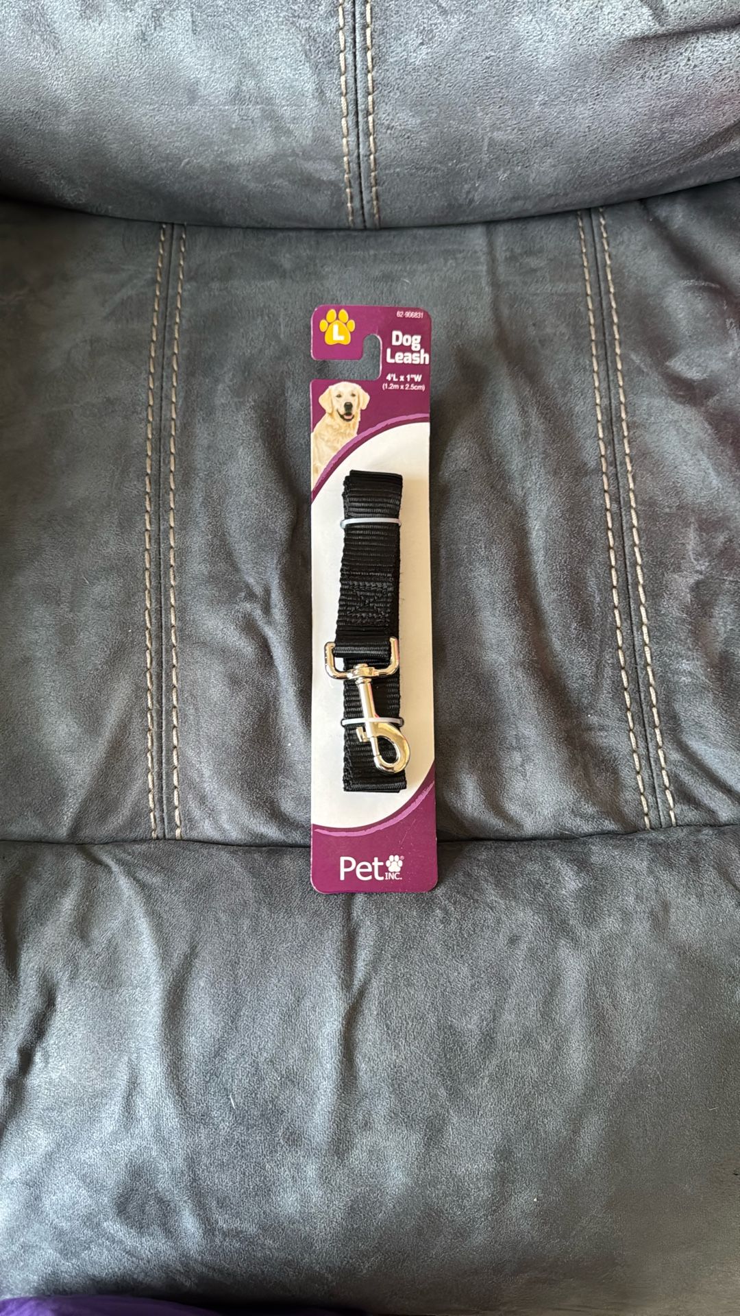 New Short Black Dog Leash 4 Foot x 1 Inch Size Large L