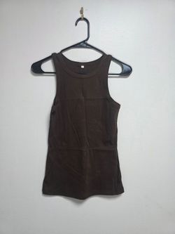Brown Ribbed Tank Top Size M
