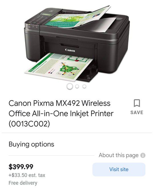 Taking Best Offer On Friday 10/22. Moving.  Canon All In 1 Printer Scanner Copier fax. Best Offer