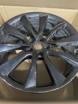 19X8.5 (4) MODEL 3 GLOSS BLACK TESLA WHEELS