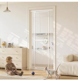 51"-87" Extra Tall Adjustable Cat Gate for Doorway, 27.56"-37" Wide Baby Gate