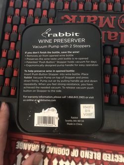 The Rabbit Wine Preserver with Two Wine vacuum Stoppers Thumbnail