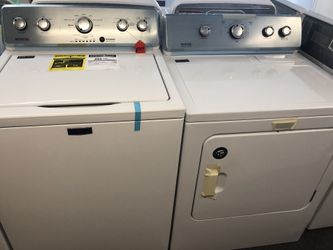 New scratch and dent Maytag washer and dryer set. 1 year warranty