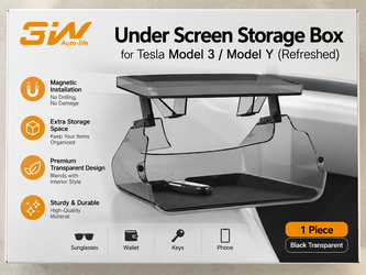 Brand New 3W Under Screen Storage Box for Tesla Model 3 / Model Y (Refreshed)