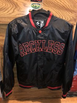 Young and reckless varsity bomber jacket