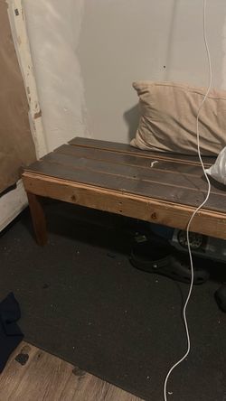Rustic Wooden Slat Bench
