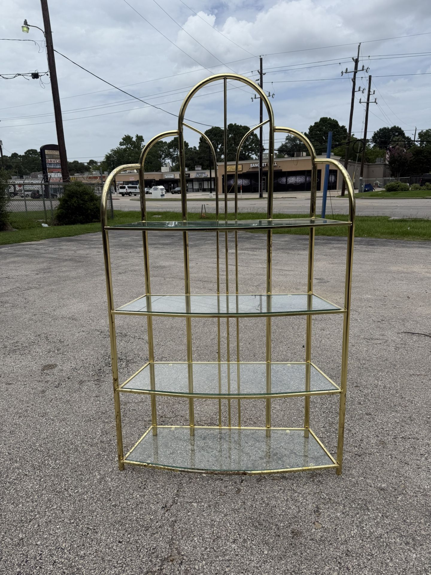 MCM Brass Art Deco Vintage Etagere