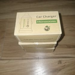 Car Charger Adapter - Metal, Portable, 3.0 Car Chargers with Dual USB Ports and Fast Charging Technology - Compatible with iPhone, iPad, Samsung Galax