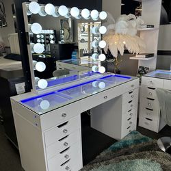 White Vanity Set w/ FREE Stool