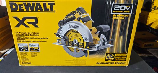 Brand new DEWALT XR 20V MAX 7-1/4 inch cordless circular saw. Still in the box, never opened. This one is tool only, so battery and charger sold separ