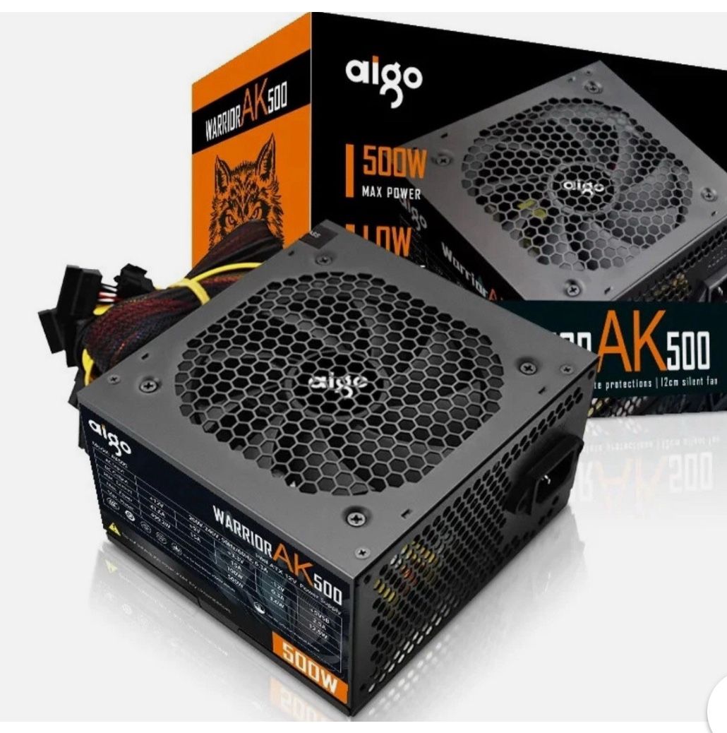 Aigo AK PC PSU Power Supply 500W- RGB Fan 220V ATX for Gaming & BTC