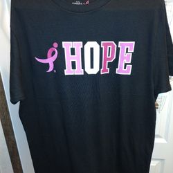Women’s Susan G Komen "HOPE" Cancer Black Short Sleeve T-Shirt Medium Top