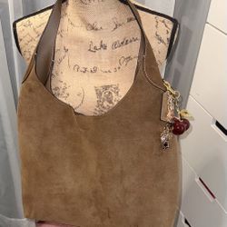 Coach Brooklyn 39 Brown Suede Shoulder Bag