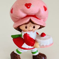 Vintage Strawberry Shortcake with a Birthday Cake Miniature Figurine 