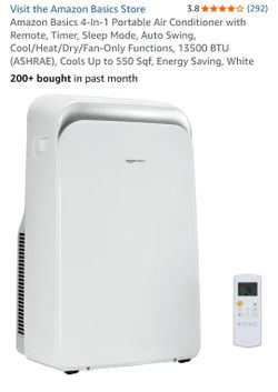Amazon Basics 4-In-1 Portable
AC (Air Conditioner), with
Cool/Heat/Dry (Dehumidifier)