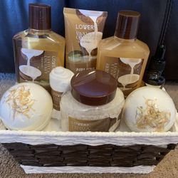 Lovery VANILLA & COCONUT SET Bubble bath Shower gel Bath oil Body scrub Towel