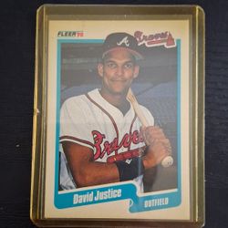 David Justice 1990 Fleer Baseball Card Atlanta Braves