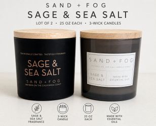 Sand + Fog Sage & Sea Salt 25 oz 3-Wick Candles Lot of 2 New Unburned
Condition